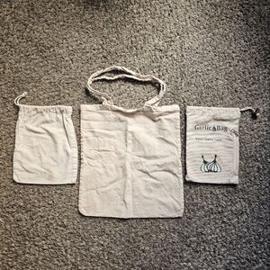 Organic Bulk & Produce EcoBags 3 Pack Cotton/Linen Reusable Grocery Garlic Bags